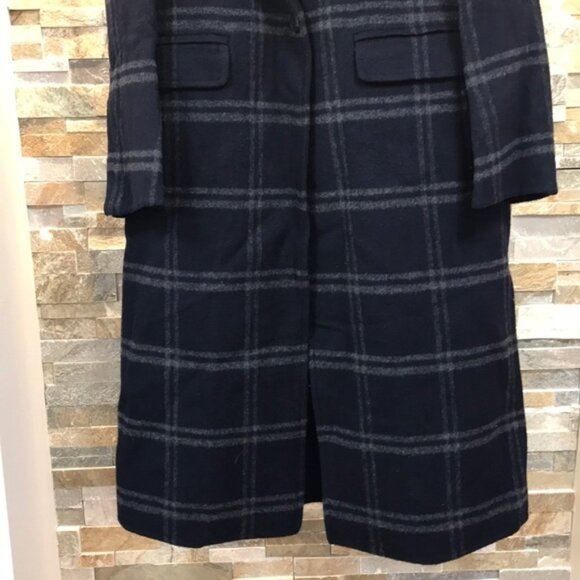 Vince Shadow Plaid Wool Blend Coat - Picture 8 of 10